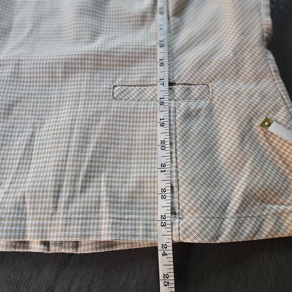 Ann Taylor Tan Houndstooth Knit Peplum Top Career Work Office Lined Size 14 - Picture 6 of 10